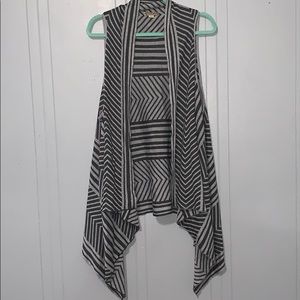 Energe 3X grey sleeveless cardigan.